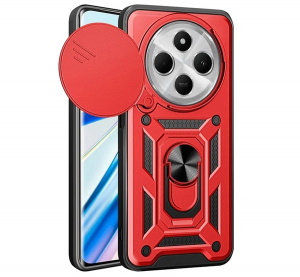 Defender szilikon telefonv&eacute;dő (&uuml;t&eacute;s&aacute;ll&oacute;s&aacute;g, tart&oacute;gyűrű, kamerav&eacute;dő) PIROS Xiaomi Redmi 14C 4G "Gigapack csomagol&aacute;s" (GP-163193)