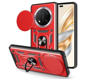 Defender szilikon telefonv&eacute;dő (&uuml;t&eacute;s&aacute;ll&oacute;s&aacute;g, tart&oacute;gyűrű, kamerav&eacute;dő) PIROS Honor Magic 7 Lite "Gigapack csomagol&aacute;s" (GP-166612)