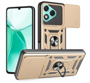 Defender szilikon telefonv&eacute;dő (&uuml;t&eacute;s&aacute;ll&oacute;s&aacute;g, tart&oacute;gyűrű, kamerav&eacute;dő) ARANY Honor 400 Lite "Gigapack csomagol&aacute;s" (GP-169274)