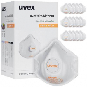Uvex silv-air classic 2210  Finom por ellen v&eacute;dő maszk szeleppel FFP2 D 15 db (8762210)