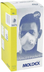 Moldex Smart Pocket   Finom por ellen v&eacute;dő maszk szelep n&eacute;lk&uuml;l FFP3 D 10 db EN 149:2001, EN 149:2009 DIN 149:2001, DIN 149:2009 (257501)