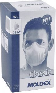 Moldex Klassiker  Finom por ellen v&eacute;dő maszk szelep n&eacute;lk&uuml;l FFP1 D 20 db EN 149:2001, EN 149:2009 DIN 149:2001, DIN 149:2009 (236015)