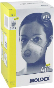 Moldex AIR   Finom por ellen v&eacute;dő maszk szelep n&eacute;lk&uuml;l FFP2 D 10 db (315501)
