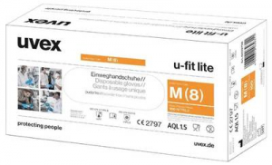 Uvex u-fit lite  100 db Eldobhat&oacute; kesztyű M&eacute;ret (kesztyű): S EN 420:2003+A1:2009, EN 374-1:2016+A1:2018, EN 374-5:2016, EN 374-4 (6016807)