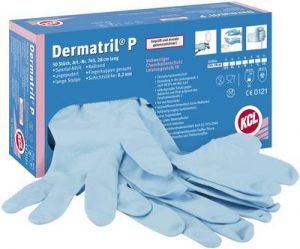 KCL Dermatril P  50 db Nitril Eldobhat&oacute; kesztyű M&eacute;ret (kesztyű): 8, M (743-8)