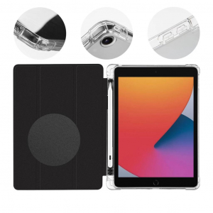 OBAL:ME MistyTab fekete Smartbook tok, penci tartóval Apple iPad 10.2” táblagéphez