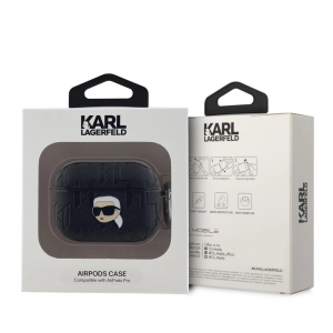 Karl Lagerfeld tok fekete KLAPPGKIPK Apple Airpods Pro k&eacute;sz&uuml;l&eacute;khez
