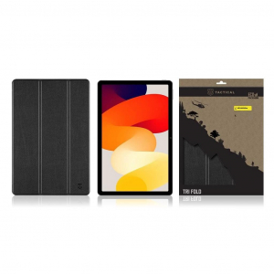 Tactical Tri Fold fekete Flip Smartbook tok Xiaomi Redmi Pad SE 11.0' k&eacute;sz&uuml;l&eacute;khez