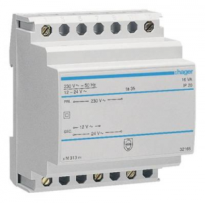Hager Biztons&aacute;gi transzform&aacute;tor 12 V, 24 V 1.33 A (ST313)