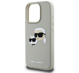 CG MOBILE KARL LAGERFELD 3D RUBBER DOUBLE HEADS szilikon telefonv&eacute;dő (&uuml;t&eacute;s&aacute;ll&oacute;s&aacute;g, 3D) B&Eacute;ZS Apple iPhone 16 Pro (KLHCP16LRBCKCHLE)
