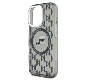 CG MOBILE KARL LAGERFELD IML MONOGRAM K&CH HEADS MAGSAFE szilikon telefonv&eacute;dő (&uuml;t&eacute;s&aacute;ll&oacute;s&aacute;g, kamerav&eacute;dő, MagSafe) FEKETE Apple iPhone 16 Pro Max (KLHMP