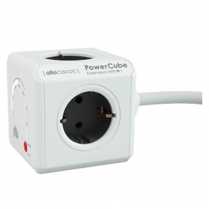 Allocacoc PowerCube Extended Wifi Hálózati Elosztó 4DIN 1,5m Trolley Grey (9710/DEEXWF)