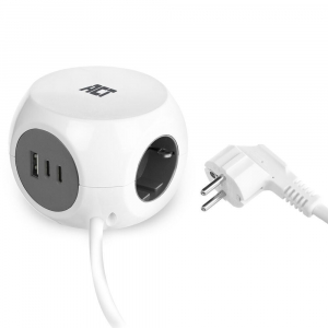 ACT Power Strip Cube F Socket H&aacute;l&oacute;zati Eloszt&oacute; 3DIN 1,5m feh&eacute;r (AC2420)