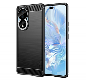Mofi szilikon telefonv&eacute;dő (&uuml;t&eacute;s&aacute;ll&oacute;s&aacute;g, l&eacute;gp&aacute;rn&aacute;s sarok, sz&aacute;lcsiszolt, karbon minta) FEKETE Honor 90 5G (GP-147262)