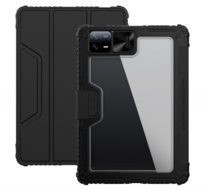 Nillkin BUMPER PRO szilikon telefonv&eacute;dő (akt&iacute;v FLIP, &uuml;t&eacute;s&aacute;ll&oacute;s&aacute;g, asztali tart&oacute;) FEKETE Xiaomi Pad 6 (GP-146549)