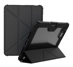 Nillkin BUMPER PRO szilikon telefonv&eacute;dő (akt&iacute;v FLIP, &uuml;t&eacute;s&aacute;ll&oacute;s&aacute;g, asztali tart&oacute;) FEKETE Apple IPAD Pro 11 (2024) (GP-160366)