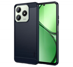 Mofi szilikon telefonv&eacute;dő (&uuml;t&eacute;s&aacute;ll&oacute;s&aacute;g, l&eacute;gp&aacute;rn&aacute;s sarok, sz&aacute;lcsiszolt, karbon minta) S&Ouml;T&Eacute;TK&Eacute;K Realme C63 4G / C61 4G (GP-160687)