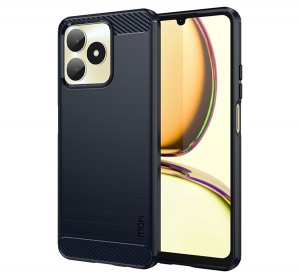 Mofi szilikon telefonv&eacute;dő (&uuml;t&eacute;s&aacute;ll&oacute;s&aacute;g, l&eacute;gp&aacute;rn&aacute;s sarok, sz&aacute;lcsiszolt, karbon minta) S&Ouml;T&Eacute;TK&Eacute;K Realme C51 4G / C53 (GP-143059)