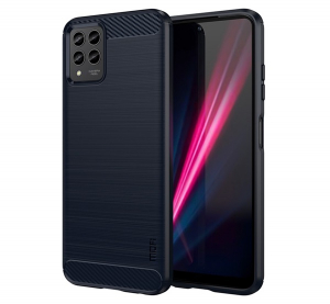 Mofi szilikon telefonvédő (ütésállóság, légpárnás sarok, szálcsiszolt, karbon minta) SÖTÉTKÉK T Phone Pro 5G (2023) / Phone Pro 5G (2022) (GP-131956)