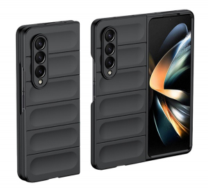 Műanyag telefonv&eacute;dő (&uuml;t&eacute;s&aacute;ll&oacute;s&aacute;g, kamerav&eacute;dő, 3D) FEKETE Samsung Galaxy Z Fold4 5G (SM-F936) "Gigapack csomagol&aacute;s" (GP-143502)