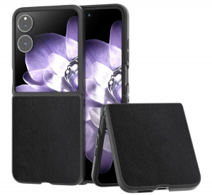Műanyag telefonv&eacute;dő (bőr hat&aacute;s&uacute; h&aacute;tlap) FEKETE Xiaomi Mix Flip "Gigapack csomagol&aacute;s" (GP-164453)