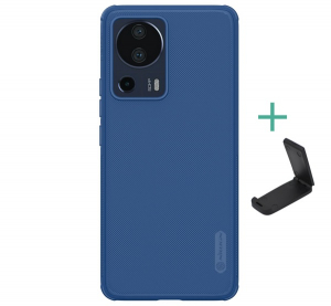 Nillkin SUPER FROSTED műanyag telefonv&eacute;dő (gum&iacute;rozott, &eacute;rdes fel&uuml;let + asztali tart&oacute;) S&Ouml;T&Eacute;TK&Eacute;K Xiaomi 13 Lite (GP-139412)