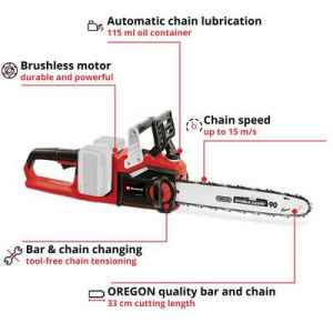 Einhell GP-LC 36/35 Li Akku L&aacute;ncfűr&eacute;sz 2 db akkuval, T&ouml;ltővel Penge hossza 350 mm (2188153+2530800)