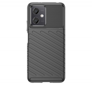 Szilikon telefonv&eacute;dő (&uuml;t&eacute;s&aacute;ll&oacute;s&aacute;g, cs&iacute;kos, dombor minta) FEKETE Xiaomi Redmi Note 12 5G / Poco X5 5G "Gigapack csomagol&aacute;s" (GP-136731)