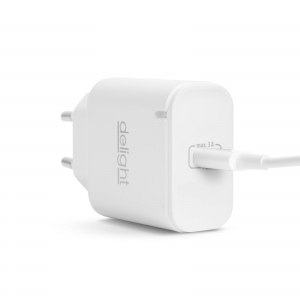 Delight Adapter - Type-C - gyorst&ouml;ltő, PD20W - feh&eacute;r (55046WH)