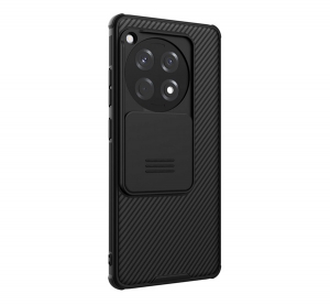 Nillkin CAMSHIELD PRO szilikon telefonv&eacute;dő (&uuml;t&eacute;s&aacute;ll&oacute;s&aacute;g, kamerav&eacute;dő, cs&iacute;kos) FEKETE OnePlus 12R (GP-160883)