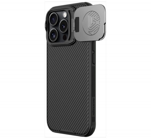 Nillkin CAMSHIELD PROP szilikon telefonv&eacute;dő (&uuml;t&eacute;s&aacute;ll&oacute;s&aacute;g, kamerav&eacute;dő, kit&aacute;maszt&oacute;, cs&iacute;kos) FEKETE Apple iPhone 16 Pro Max (GP-163460)