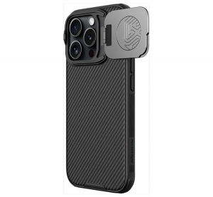 Nillkin CAMSHIELD PROP szilikon telefonv&eacute;dő (&uuml;t&eacute;s&aacute;ll&oacute;s&aacute;g, kamerav&eacute;dő, kit&aacute;maszt&oacute;, cs&iacute;kos) FEKETE Apple iPhone 16 Pro (GP-163459)