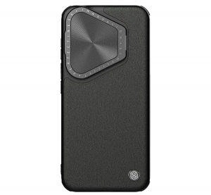 Nillkin CAMSHIELD PROP LEATHER műanyag telefonv&eacute;dő (&uuml;t&eacute;s&aacute;ll&oacute;s&aacute;g, bőr hat&aacute;s&uacute; h&aacute;tlap, kamerav&eacute;dő, kit&aacute;maszt&oacute;) FEKETE Huawei Pura 70 Pro (GP-159088)