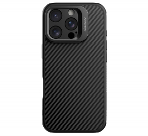 Nillkin CARBOPROP szilikon telefonv&eacute;dő (&uuml;t&eacute;s&aacute;ll&oacute;s&aacute;g, aramid bevonat, kit&aacute;maszt&oacute;, karbon minta) FEKETE Apple iPhone 16 Pro (GP-166842)