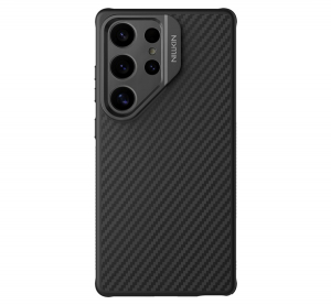 Nillkin CARBOPROP szilikon telefonv&eacute;dő (&uuml;t&eacute;s&aacute;ll&oacute;s&aacute;g, aramid bevonat, kit&aacute;maszt&oacute;, karbon minta) FEKETE Samsung Galaxy S25 Ultra (SM-S938) (GP-167466)