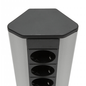 Delight Sarokeloszt&oacute; 4 x 250V, 16A 2 x USB, 2,1A alum&iacute;nium h&aacute;z (20484)