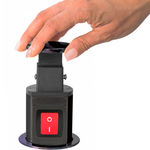 Delight Rejtett eloszt&oacute; 3-as sz&aacute;lcsiszolt tit&aacute;n fekete, kapcsol&oacute;val (20430BBS)