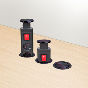 Delight Rejtett eloszt&oacute; 3-as sz&aacute;lcsiszolt tit&aacute;n fekete, kapcsol&oacute;val (20430BBS)