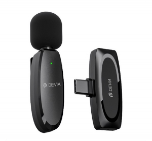 Devia KINTONE bluetooth mikrofon (Type-C, LAVALIER cs&iacute;ptethető) FEKETE (ST385032)