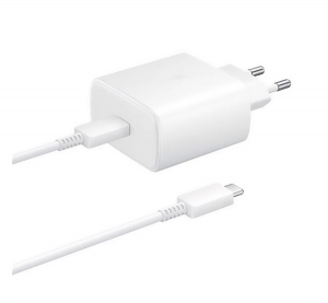 Samsung h&aacute;l&oacute;zati t&ouml;ltő Type-C aljzat (45W, PD gyorst&ouml;ltő + 100cm Type-C k&aacute;bel) FEH&Eacute;R (EP-TA845XWEG)