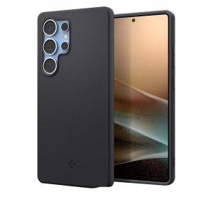 Spigen SILICONE FIT MAG szilikon telefonv&eacute;dő (&uuml;t&eacute;s&aacute;ll&oacute;s&aacute;g, MagSafe) FEKETE Samsung Galaxy S25 Ultra (SM-S938) (ACS09017)