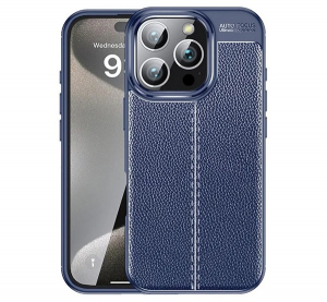 Szilikon telefonv&eacute;dő (&uuml;t&eacute;s&aacute;ll&oacute;s&aacute;g, bőr hat&aacute;s&uacute;, varr&aacute;s minta) S&Ouml;T&Eacute;TK&Eacute;K Apple iPhone 16 Pro Max "Gigapack csomagol&aacute;s" (GP-160130)