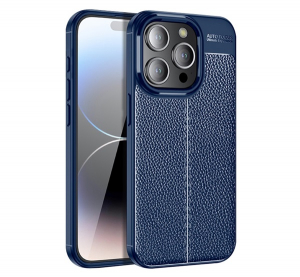 Szilikon telefonv&eacute;dő (&uuml;t&eacute;s&aacute;ll&oacute;s&aacute;g, bőr hat&aacute;s&uacute;, varr&aacute;s minta) S&Ouml;T&Eacute;TK&Eacute;K Apple iPhone 15 Pro "Gigapack csomagol&aacute;s" (GP-144914)