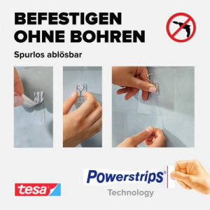 Tesa Powerstrips Small Ragaszt&oacute; kamp&oacute;k 3 db Feh&eacute;r, Nemesac&eacute;l (58620-00003-00)