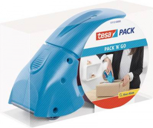 Tesa Ragaszt&oacute;pap&iacute;r-szalag letekerő Pack n Go K&eacute;k Tekercs sz&eacute;less&eacute;ge (max.): 50 mm Tekercs hossza (max.) 66 m 50 m x 50 mm-es ragaszt&oacute;film-tekerccsel (
