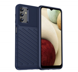 Szilikon telefonvédő (ütésállóság, csíkos, dombor minta) SÖTÉTKÉK Samsung Galaxy A13 5G (SM-A136) / Galaxy A04s (SM-A047F) "Gigapack csomagolás" (GP-1