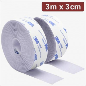 Quadrios T&eacute;pőz&aacute;r Felragaszthat&oacute; Bolyhos &eacute;s horgos f&eacute;l (H x Sz) 3 m x 3 cm Feh&eacute;r 3 m (24CA324)