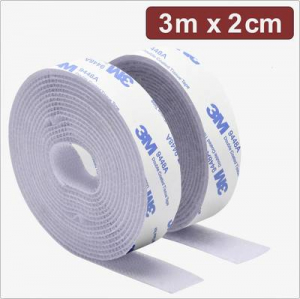 Quadrios T&eacute;pőz&aacute;r Felragaszthat&oacute; Bolyhos &eacute;s horgos f&eacute;l (H x Sz) 3 m x 2 cm Feh&eacute;r 3 m (24CA323)