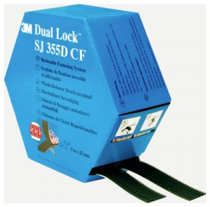 3M Dual Lock SJ355DCF REF T&eacute;pőz&aacute;r Felragaszthat&oacute; Gombafej (H x Sz) 5000 mm x 25 mm Fekete 1 p&aacute;r (7100297488)