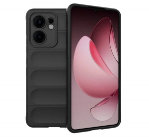 Szilikon telefonv&eacute;dő (&uuml;t&eacute;s&aacute;ll&oacute;s&aacute;g, kamerav&eacute;dő, 3D) FEKETE Oppo Reno 13 F 5G "Gigapack csomagol&aacute;s" (GP-168454)